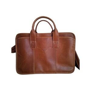 Texas Longhorn Embossed Canyon Outback Leather 15" Buffalo Valley Briefcase Bag